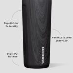 Corkcicle Commuter Cup Travel Mug - Insulated Coffee Mug with Lid - Keeps Drinks Cold 18 Hours - 360° Spill-Proof Sip Lid - Holiday Gift - Great for Gifting Warmth - 17 oz - Burnt Wood - Image 4