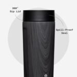 Corkcicle Commuter Cup Travel Mug - Insulated Coffee Mug with Lid - Keeps Drinks Cold 18 Hours - 360° Spill-Proof Sip Lid - Holiday Gift - Great for Gifting Warmth - 17 oz - Burnt Wood - Image 5