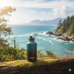 Trek Leaf Travel Water Bottle with Carrying Bag, 3 Lids (Spout, Straw, Handle), and Bottle Brush; Leak Proof, Quality, Vacuum Insulated, Stainless Steel (Cascade Shadow, 64 oz) - Image 3