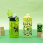 Zak Designs Minecraft Sage Kids Water Bottle For School or Travel, 16oz Durable Plastic Water Bottle With Straw, Handle, and Leak-Proof, Pop-Up Spout Cover, 2-Pack Set (Creeper) - Image 3