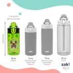 Zak Designs Minecraft Sage Kids Water Bottle For School or Travel, 16oz Durable Plastic Water Bottle With Straw, Handle, and Leak-Proof, Pop-Up Spout Cover, 2-Pack Set (Creeper) - Image 9