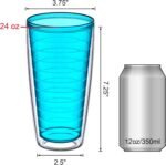 Amazing Abby - Alaska - 24-Ounce Insulated Plastic Tumblers (Set of 6), Double-Wall Plastic Drinking Glasses, Mixed-Color Reusable Cups, BPA-Free, Shatter-Proof, Dishwasher-Safe - Image 3