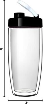 Sun's Tea Arco 16oz Vacuum Insulated Double Wall Glass Tumbler with Drink Hole Lid, Iced Tea or Hot Coffee, Water Bottle Travel Mug - Car Cupholder Friendly (Real Glass, Not Plastic) - Image 5