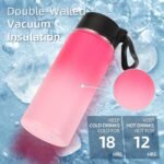 Volhoply 16 OZ Kids Water Bottle Bulk 2 Pack,Insulated Sports Bottles with Straw Lid,Stainless Steel Bottle with Handle Keep Cold&Hot,Double Wall Vacuum Tumbler Cups for School(Assorted, 2) - Image 4