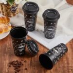 Skybooly 12 Sets Reusable Coffee Cups with Lids 16 oz Reusable Hot Cups Bulk Plastic Tumblers with Lids Travel Coffee Mug for Hot or Cold Drinks, Water (Black,Classic) - Image 4