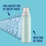 Brita Stainless Steel Premium Filtering Water Bottle, BPA-Free, Reusable, Insulated, Replaces 300 Plastic Water Bottles, Filter Lasts 2 Months or 40 Gallons, Includes 1 Filter, Glacier - 20 oz - Image 4