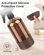 Bontip Glass Spray Bottle with Silicone Sleeve Protection, Amber Glass Spray Bottle Set for Window Cleaner Aromatherapy Facial Hydration Watering Flowers Hair Care 2 Pack/16 oz (Black & Brown) - Image 4