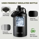 COKTIK 84oz Half Gallon Water Bottle - Triple Insulated Stainless Steel Flask, 48hr Cold Retention, Leakproof & BPA-Free, Large Water Jug for Gym, Hiking, Camping, Outdoor Sports (Midnight) - Image 3