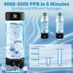 WisePulse Hydrogen Water Bottle Generator, Up to 4500+PPB, 15OZ Upgrade Hydrogen Water Bottle - SPE PEM Tech, Rechargeable Hydrogen Rich Water Glass Bottle, Portable Hydration & Healthy Gift - Image 3