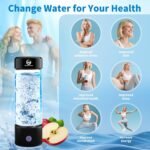 WisePulse Hydrogen Water Bottle Generator, Up to 4500+PPB, 15OZ Upgrade Hydrogen Water Bottle - SPE PEM Tech, Rechargeable Hydrogen Rich Water Glass Bottle, Portable Hydration & Healthy Gift - Image 5