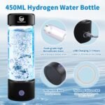 WisePulse Hydrogen Water Bottle Generator, Up to 4500+PPB, 15OZ Upgrade Hydrogen Water Bottle - SPE PEM Tech, Rechargeable Hydrogen Rich Water Glass Bottle, Portable Hydration & Healthy Gift - Image 7