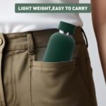 Exllena Small Water Bottle 12oz with Clip, Double Wall Stainless Steel Vacuum Small Insulated Water Bottle Keeps Drinks Cold 24 Hrs/Hot 12 Hrs for Kids Handbag School BPA Free (Emerald Green) - Image 5