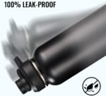 Fijinhom 32 oz Insulated Water Bottle with Handle, 304 Stainless Steel Water Bottles with Wide Mouth, Double Wall Vacuum Sports Water Bottle, BPA Free, Keep Cold and Hot, Black/Gray - Image 5