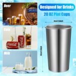 Bokon 12 Pack 20 oz Stainless Steel Cups Metal Cups Shatterproof Stacking Beer Pint Cups for International Coffee Day Bar Camping Restaurant Adults Travel Outdoor - Image 3