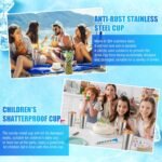 Bokon 12 Pack 20 oz Stainless Steel Cups Metal Cups Shatterproof Stacking Beer Pint Cups for International Coffee Day Bar Camping Restaurant Adults Travel Outdoor - Image 5