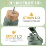 weasland 32 oz Glass Water Bottles With Two Lids Bamboo Straw Lid and Handle Spout Lid-1 Liter Glass Tumbler with Silicone Sleeve and Straw Leakproof BPA Free For Home Office Gym - Image 3