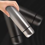 Stainless Steel Thermal Bottle for Hot and Cold Drinks Travel Coffee Mug with Cup Water Flask Vacuum Insulated Tumbler 17 oz/500ml （Silver） - Image 6