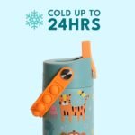 Elemental Insulated Kids Water Bottle, Stainless Steel Water Bottle with Straw Lid & Pop-It Handle, Leak-Proof Water Bottles for School, Boys or Girls, Travelling and Sports, 18oz - Safari - Image 4