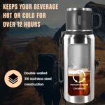 Icesip Stainless Steel Insulated Bottle, 27oz with cup Vacuum Insulated Water Bottle, Thermo for Hot Drinks/Cold Drinks,24-Hr Insulation Commute, Travel - Image 6