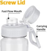 OLDLEY 32 oz Water Bottle, Sports Tritan Water Bottle with Carry Handle and Spout Lid, Leakproof & BPA Free Large Water Bottles for Home,Travel, School, Outdoors, Gym, Transparent - Image 3