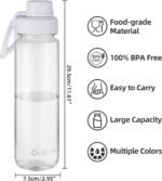 OLDLEY 32 oz Water Bottle, Sports Tritan Water Bottle with Carry Handle and Spout Lid, Leakproof & BPA Free Large Water Bottles for Home,Travel, School, Outdoors, Gym, Transparent - Image 5