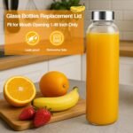 Zukro Replacement Metal Lids for Luxfuel/Brieftons/Sursip 10oz/16oz/18oz/24oz Glass Water Bottles, Stainless Steel Cap Fits For Bottles With Mouth Opening 1.49 Inch, Leak-Proof, Set of 3, Silver - Image 7