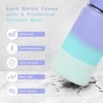 Volhoply 14oz KIds Stainless Steel Insulated Leakproof Bottles Water Bottle with Straw Lid and Silicone Boot,BPA-Free Easy Use for Boys&Girls,Double Wall Vacuum Bottles(Purple Blue,1) - Image 3