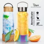 Blex 34 Oz Borosilicate Glass Water Bottle | Glass Bottle with Leak-Proof Steel Lid, Non-Slip Sleeve, Handle | BPA-Free, Non-Toxic, Thermal Stable, Perfect for Home, Gym, or Travel - Image 3