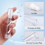 20Pcs 10ml/0.34oz Airless Pump Bottle Refillable Plastic Airless Vacuum Dispenser Portable Clear Cosmetic Sample Vial Container Jars for Lotion Emulsion Toiletries Liquid Foundation - Image 3