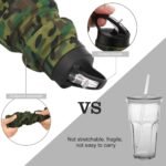 QiCheng&LYS Collapsible Water Bottle Sports Bottle 19.5OZ/580ml Travel Water Bottle for Men Women Kids. BPA Free Food Grade Silicone. (Army green camouflage) - Image 4