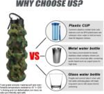 QiCheng&LYS Collapsible Water Bottle Sports Bottle 19.5OZ/580ml Travel Water Bottle for Men Women Kids. BPA Free Food Grade Silicone. (Army green camouflage) - Image 5