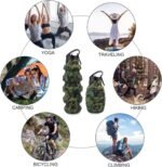 QiCheng&LYS Collapsible Water Bottle Sports Bottle 19.5OZ/580ml Travel Water Bottle for Men Women Kids. BPA Free Food Grade Silicone. (Army green camouflage) - Image 7