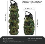 QiCheng&LYS Collapsible Water Bottle Sports Bottle 19.5OZ/580ml Travel Water Bottle for Men Women Kids. BPA Free Food Grade Silicone. (Army green camouflage) - Image 8