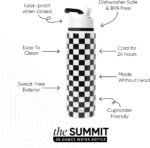 Simple Modern Water Bottle with Straw Lid | Vacuum Insulated Stainless Steel Metal Thermos | Reusable Leak Proof BPA-Free Flask for Sports Gym | Summit Collection | 30oz, Black and White Checkmate - Image 3