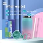 Water Bottle, 16 oz Water Bottles with Straw and Stickers, Stainless Steel Vacuum Double Wall Insulated cup,Water Bottle for School, Gifts for Girls (16OZ BLACK RED+16OZ PURPLR BLUE) - Image 3