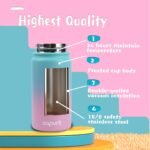 Water Bottle, 16 oz Water Bottles with Straw and Stickers, Stainless Steel Vacuum Double Wall Insulated cup,Water Bottle for School, Gifts for Girls (16OZ BLACK RED+16OZ PURPLR BLUE) - Image 4