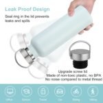 Volhoply 24oz Insulated Standard Mouth Water Bottle with Plastic & Stainless Steel Combination Lid Bulk 4 Pack, 304 18/8 Double Wall Vacuum Insulated Water Bottles, Reusable Metal Flask(Fog,4) - Image 3