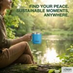 The Clean Hydration Company Coffee Mug Travel Mug Insulated 12 Oz | Ceramic Lined Travel Cup with Lid | Reusable Office Mug Double Wall Vacuum Eco-Friendly BPA-Free (Aqua) - Image 9