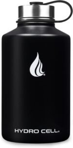HYDRO CELL Stainless Steel Insulated Water Bottle with Straw - For Cold & Hot Drinks - Metal Vacuum Flask with Screw Cap and Modern Leakproof Sport Thermos for Adults (Black 64oz) - Image 4