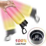 Insulated Water Bottle With Straw, 32 oz Vacuum Insulated Stainless Steel Sports Water Flask, Keeps Cold and Hot, Metal Water Bottle Wide Mouth for Gym Travel Camping (Yellow&Pink) - Image 4
