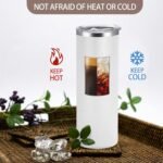 YOUKE OLA 16 Pack Stainless Steel Skinny Tumblers Bulk Straight Double Wall Powder Coated Insulated Tumbler with Lid and Straw for Laser Engrave, DIY Gift, 20oz White - Image 4