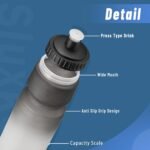 SLUXKE Squeeze Water Bottle 32oz, 2Pack Bike Water Bottle Leak Proof, 1000ml BPA Free for All Fitness and Cycling Fast Flow Valve - Image 3