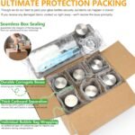 Zukro Glass Juice Bottles with Lids for Juicing 18 oz, Reusable Clear Glass Water Bottles with Stainless Steel Airtight Cap for Refrigerator, 100% Leak Proof Drinking Jar, BPA Free, Set of 6 - Image 6