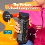 Elemental Iconic Kids Water Bottle with Straw Lid & Stress Relief Pop It Handle, Leak-Proof When Closed, Triple Insulated Kids Stainless Steel Water Bottle For Girls and Boys, 14oz - Black Camo - Image 3