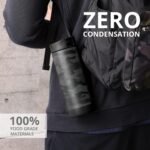 Elemental Iconic Kids Water Bottle with Straw Lid & Stress Relief Pop It Handle, Leak-Proof When Closed, Triple Insulated Kids Stainless Steel Water Bottle For Girls and Boys, 14oz - Black Camo - Image 7