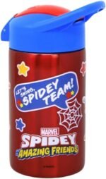 Zak Designs Spidey and Friends Stainless Steel Water Bottle for Kids - Spider-Man Insulated With Push Button Spout, Perfect for School Days and Trips - 15.5 oz. - Image 4