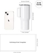 PYD Life Sublimation Tumblers Blanks with Handle 25 OZ Coffee Travel Car Stainless Steel Mugs Cups with Leakproof Lid for Mug Tumbler Heat Press Sublimation Oven Printing 4 Pack - Image 3