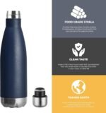 MEWAY 17oz Sport Water Bottle Vacuum Insulated Stainless Steel Leak-Proof Double Wall Cola Shape Water Bottle,Keep Drinks Hot & Cold(Navy,1 Pack) - Image 4