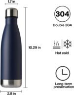 MEWAY 17oz Sport Water Bottle Vacuum Insulated Stainless Steel Leak-Proof Double Wall Cola Shape Water Bottle,Keep Drinks Hot & Cold(Navy,1 Pack) - Image 6