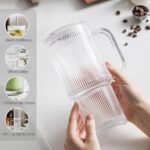 INSETLAN 26oz Ribbed Glass Tumbler with Handle & Lid – 2-Pack Large Iced Coffee Cups with Straws, Modern Glass Mug for Cold & Hot Beverages, Aesthetic Travel Cup for Smoothies, Tea, and Juice - Image 5